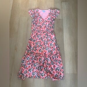 DRAPER JAMES peach midi dress